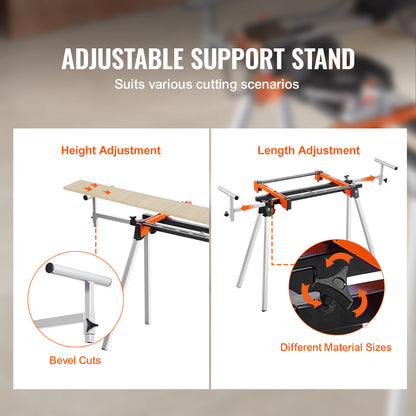 Portable Folding Miter Saw Stand – 300 lb Capacity with Extendable Support Arms