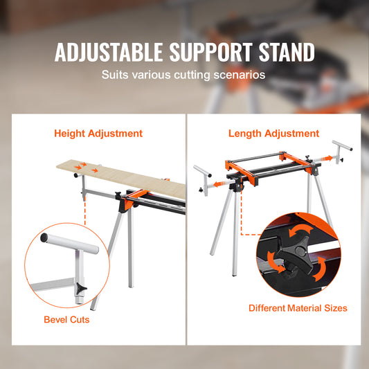 Portable Folding Miter Saw Stand – 300 lb Capacity with Extendable Support Arms