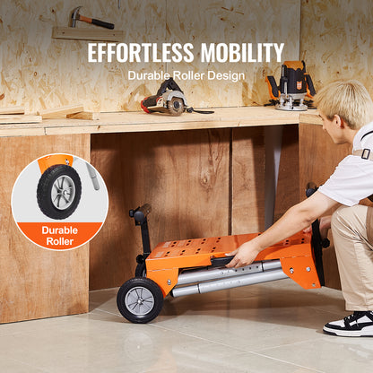 Portable Adjustable Miter Saw Stand with Wheels – 330 lb Heavy Duty Folding Work Table