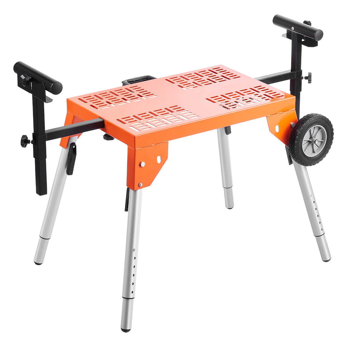 Portable Adjustable Miter Saw Stand with Wheels – 330 lb Heavy Duty Folding Work Table
