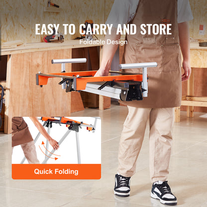 Portable Folding Miter Saw Stand – 300 lb Capacity with Extendable Support Arms