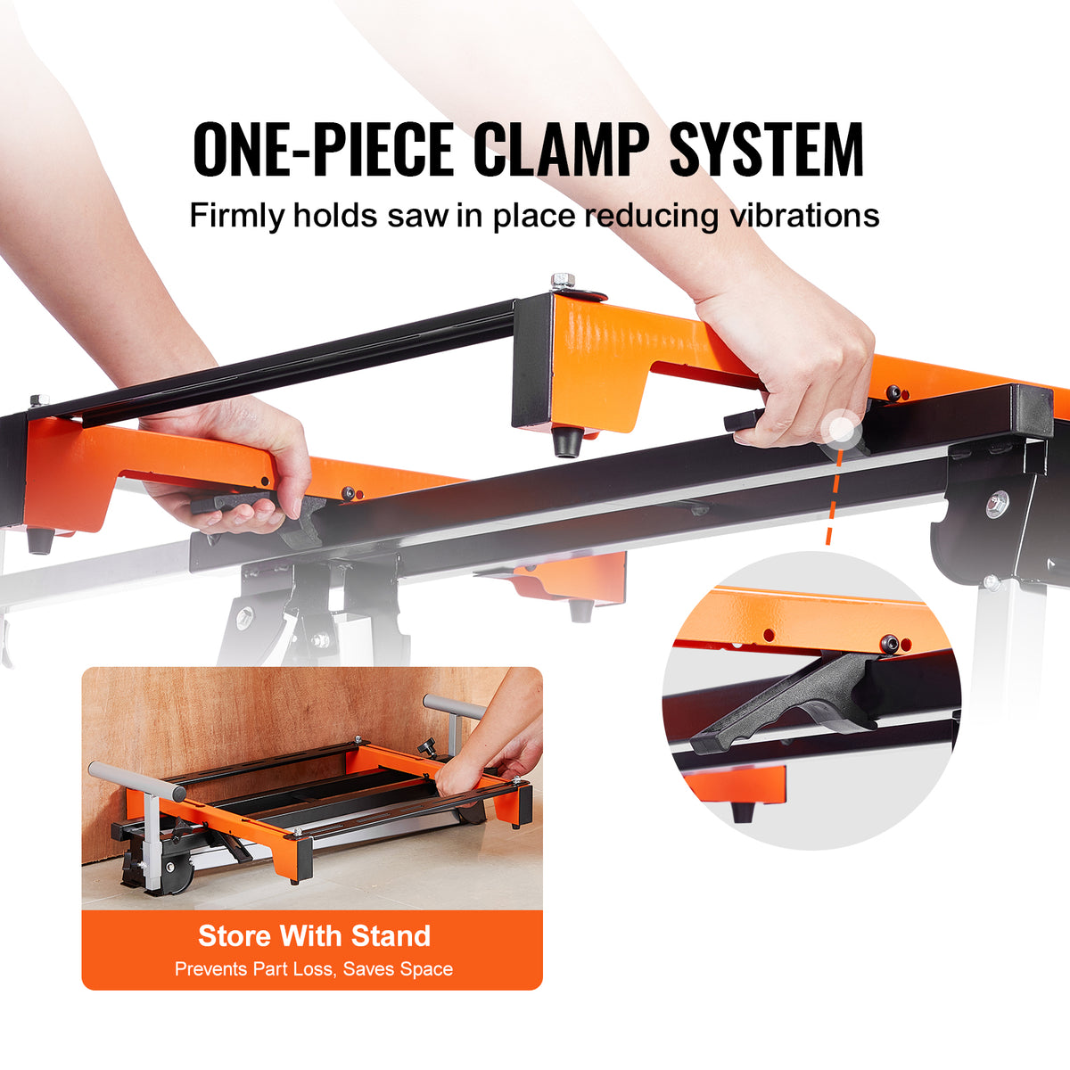 Portable Folding Miter Saw Stand – 300 lb Capacity with Extendable Support Arms