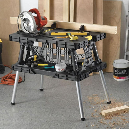 Portable Folding Workbench with 2 Clamps – Heavy Duty Work Table
